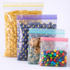 clear top double zipper bags